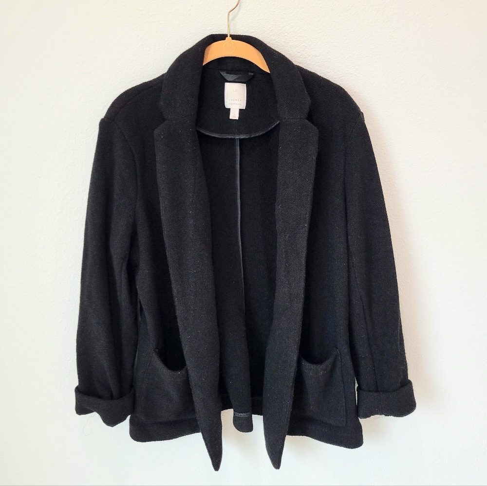 Lauren Conrad Black Open Collaredโ Cardigan Sweater Women's L